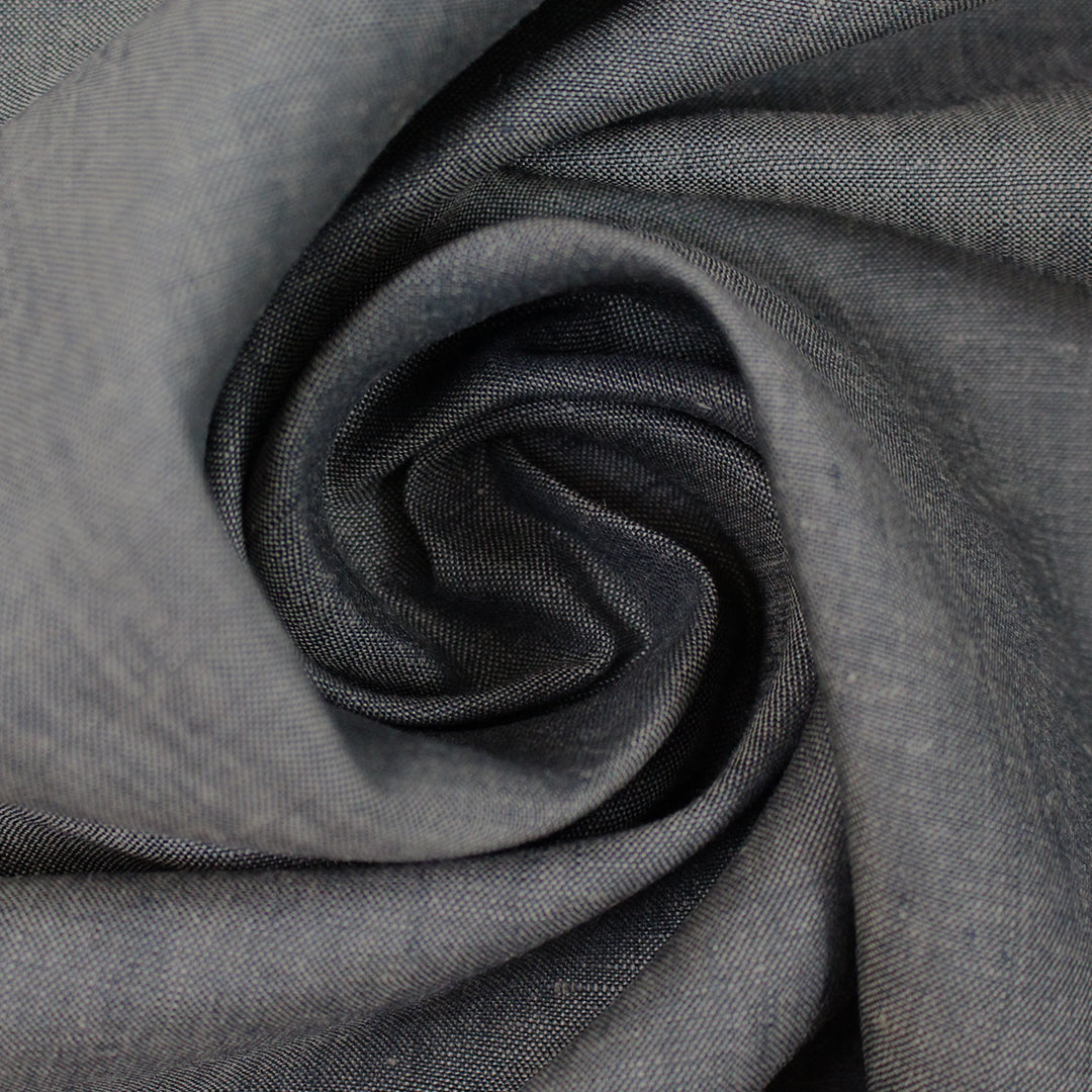 cross-dye medium weight linen - charcoal/bark 1 yard
