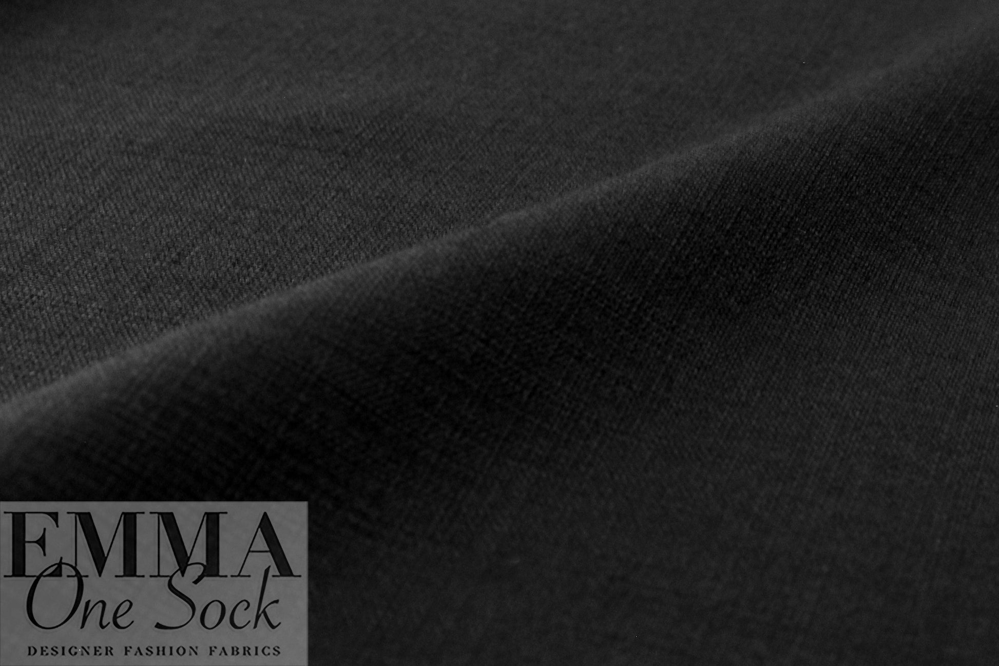 crosshatch lightweight linen-look cupro woven - black 1 yard