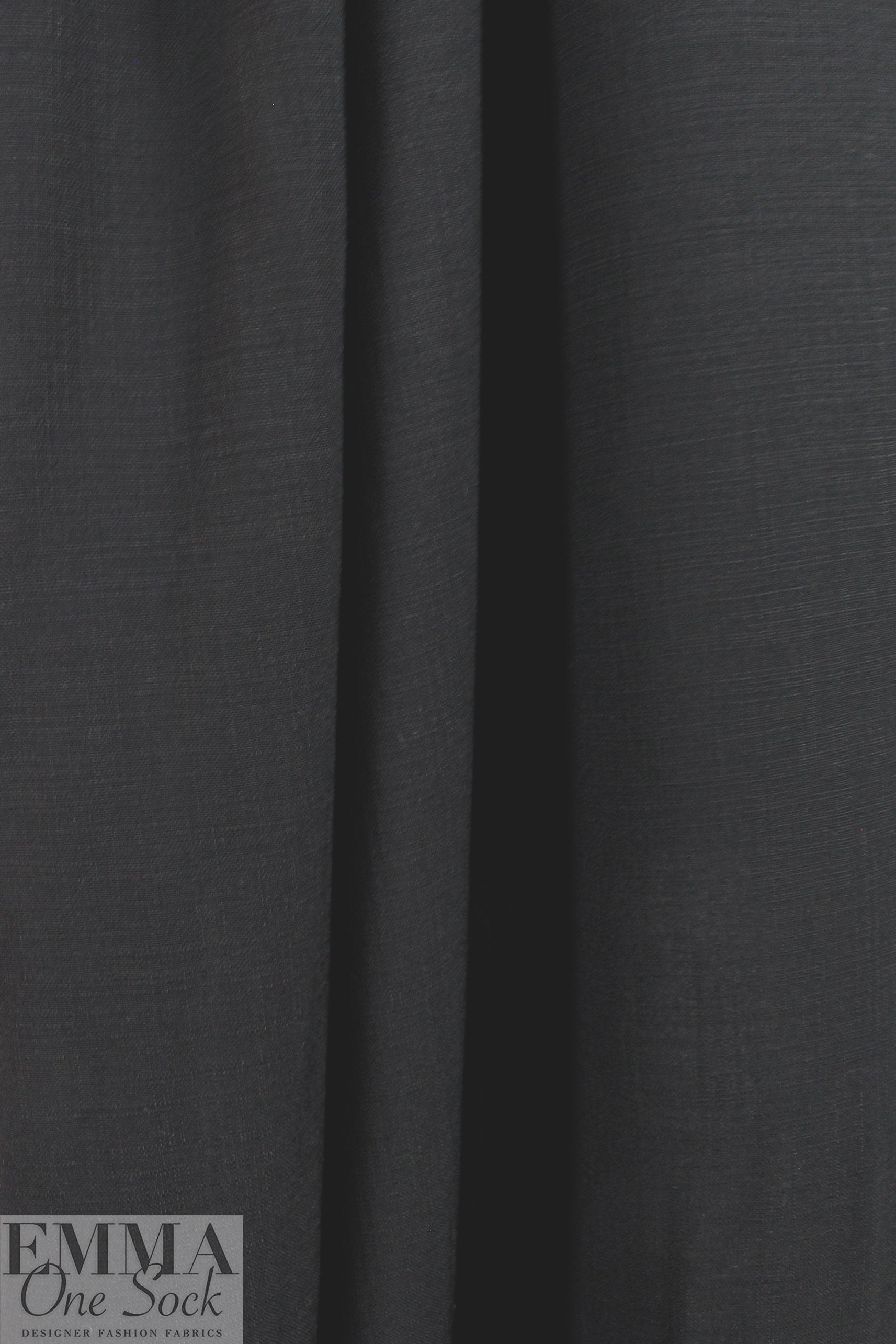 crosshatch lightweight linen-look cupro woven - black 1 yard