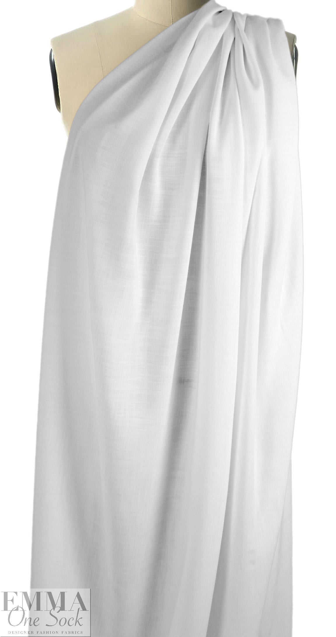 crosshatch lightweight linen-look cupro woven - white 2.625 yd