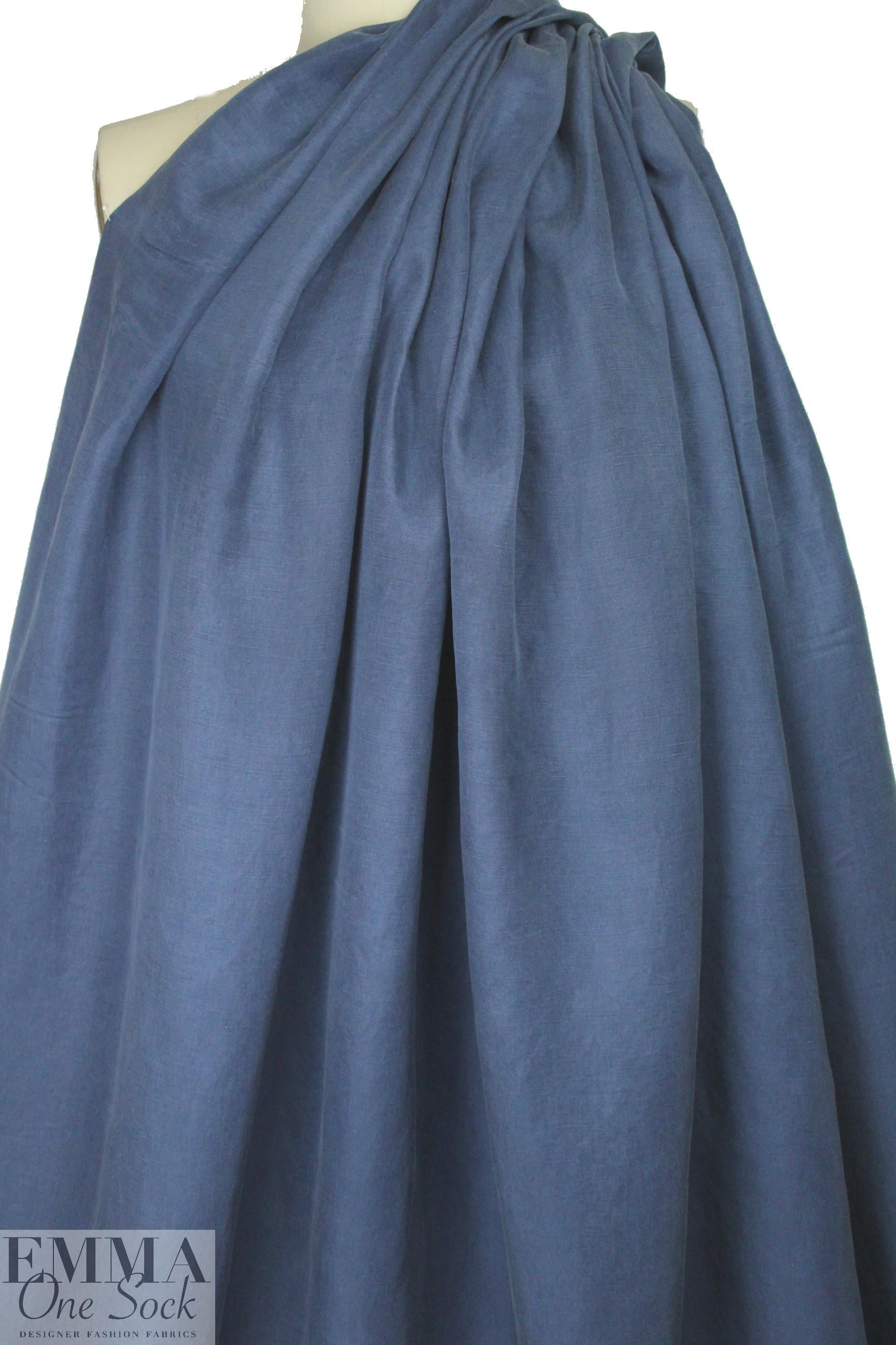 cupro/linen/tencel woven - denimy blue 1.375 yds