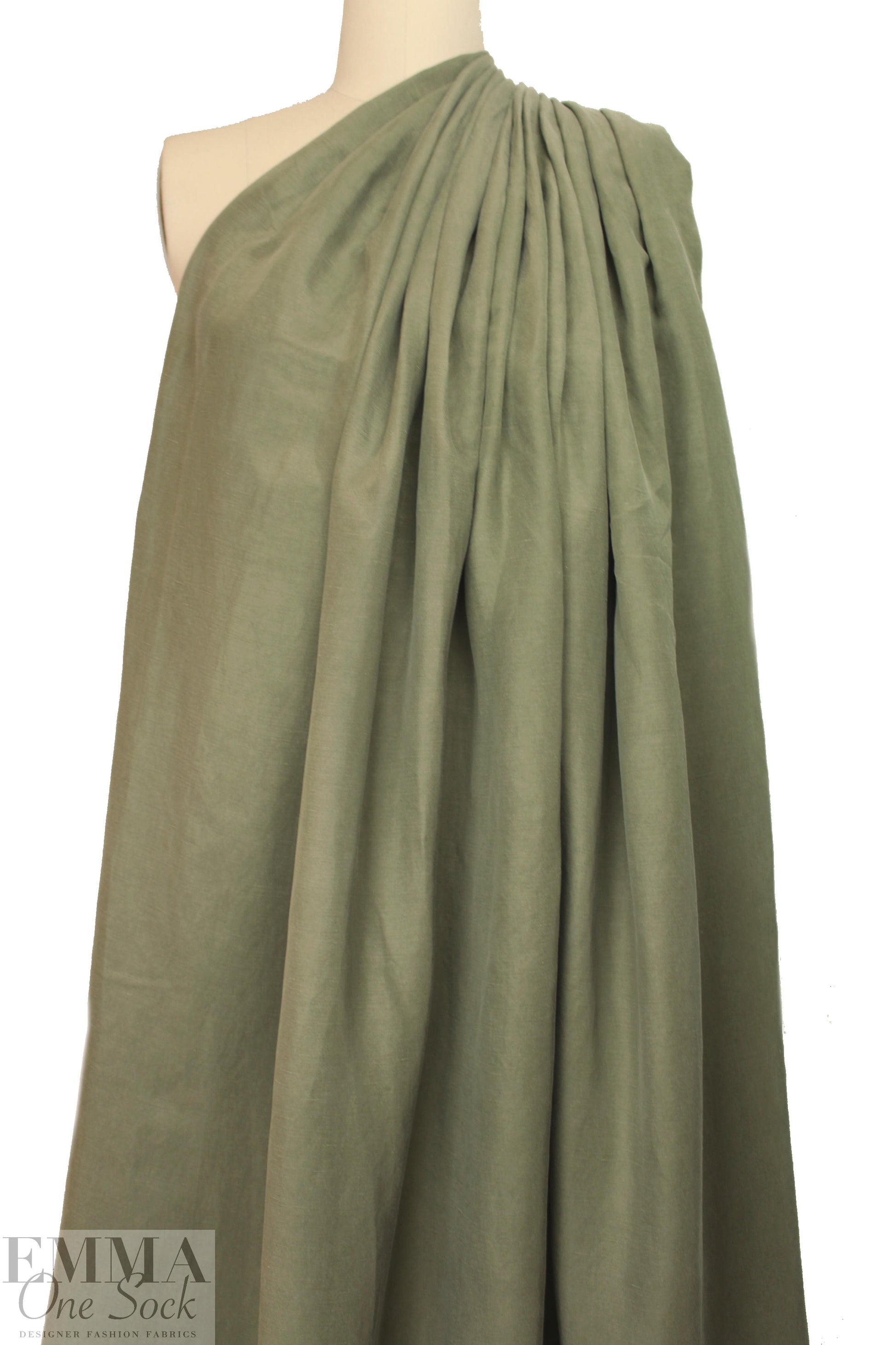 cupro/linen/tencel woven - army green