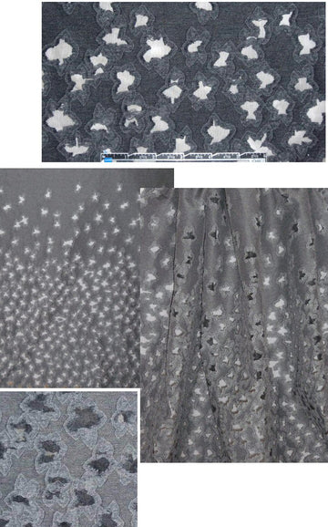 NY designer twill mesh applique' cutout panel