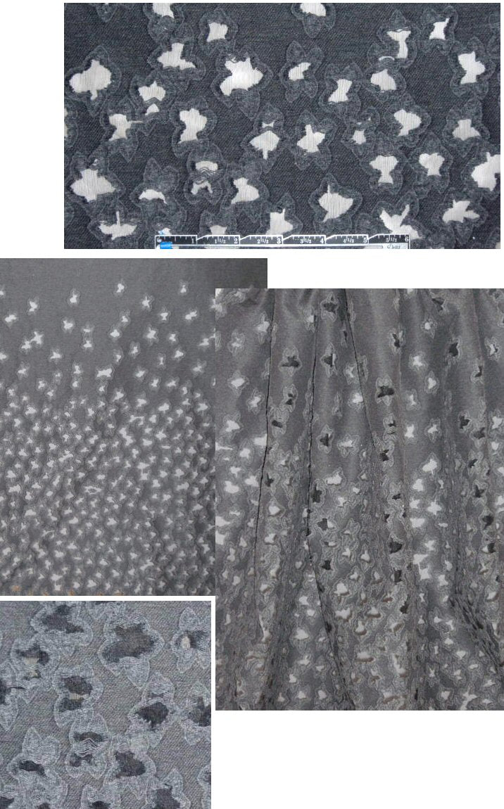 NY designer twill mesh applique' cutout panel 1 yard
