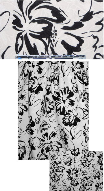 The0ry black/white floral printed cotton damask