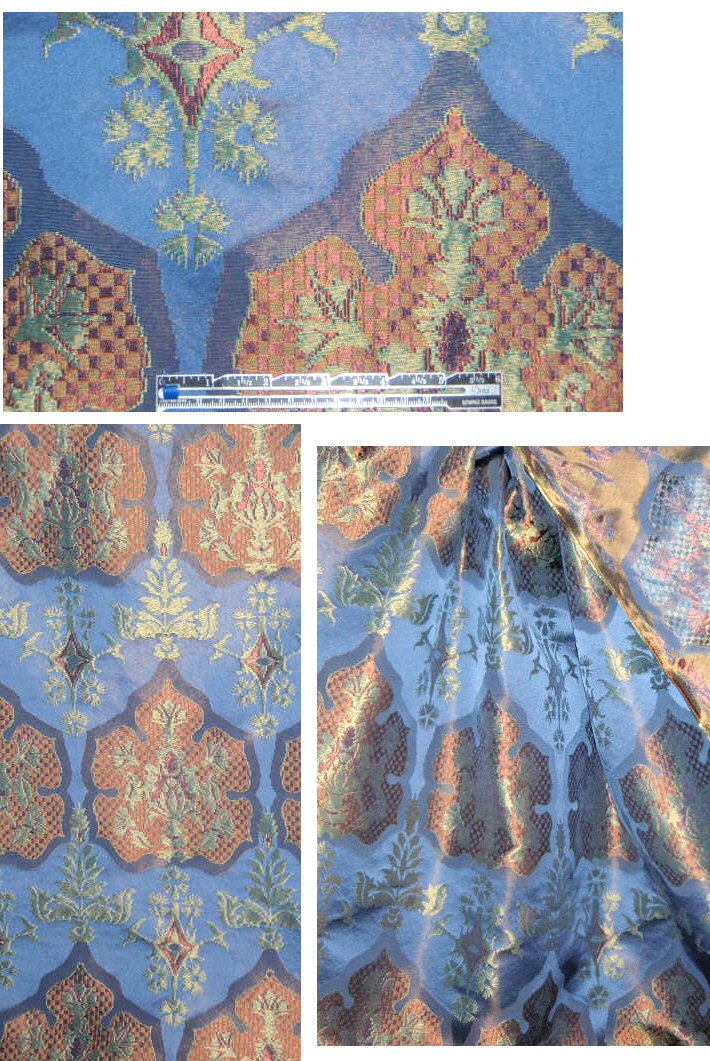 Italian fancy medallion brocade - sapphire/gold
