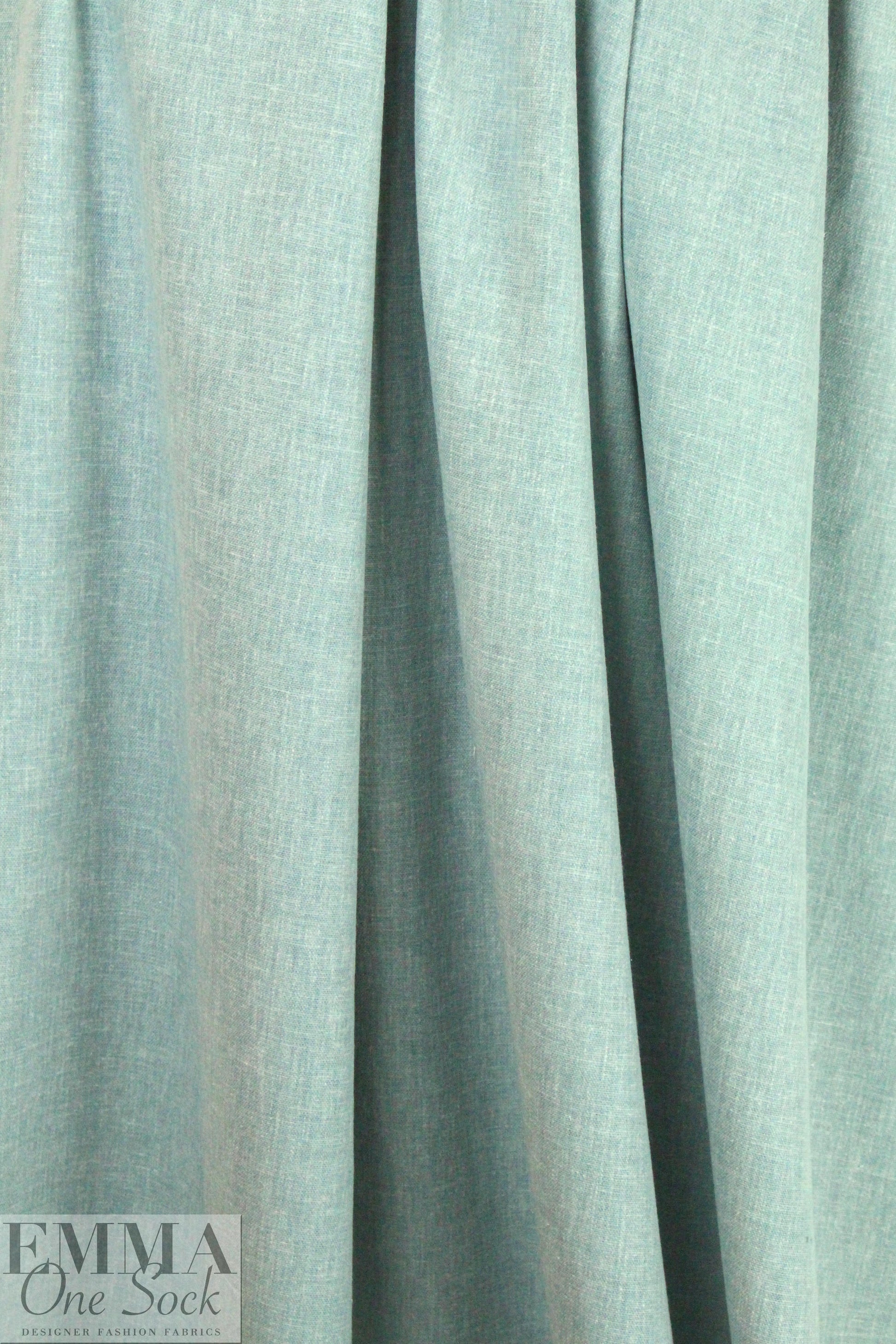 European poly/cotton/linen blend woven - dusty aqua .75 yds