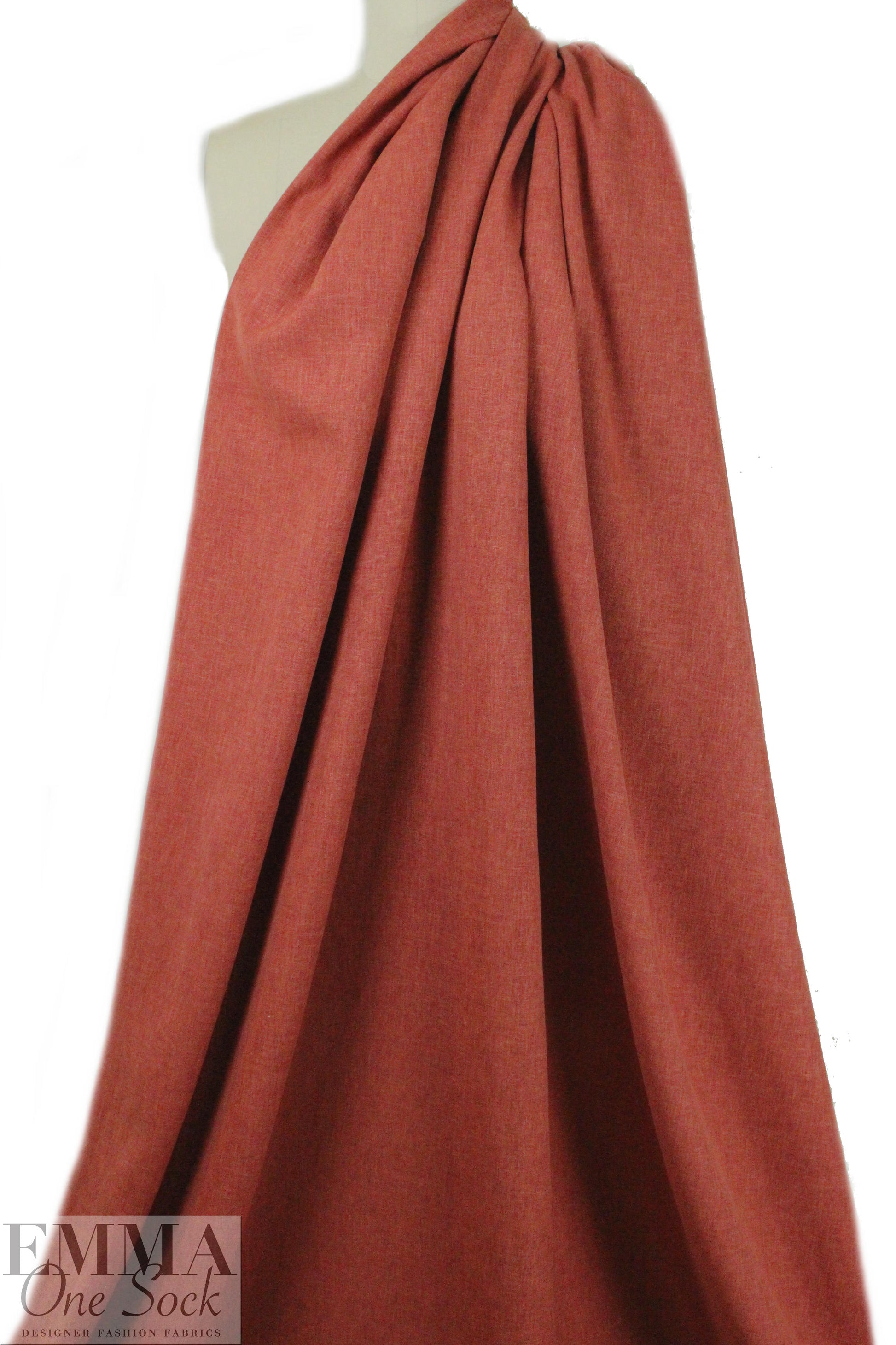European poly/cotton/linen blend woven - terracotta