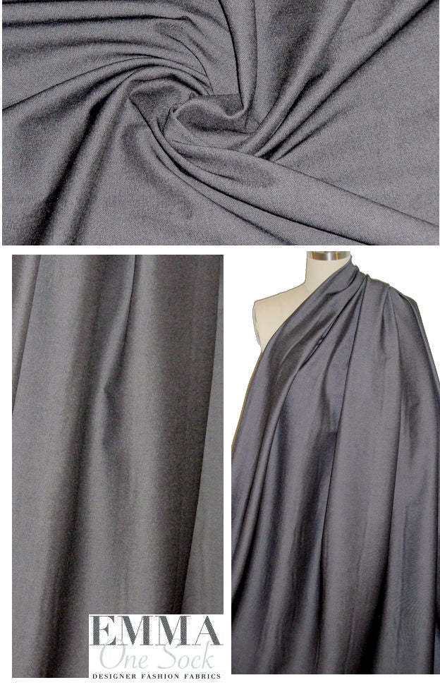 bengaline vertical stretch off black denim 1.66 yd