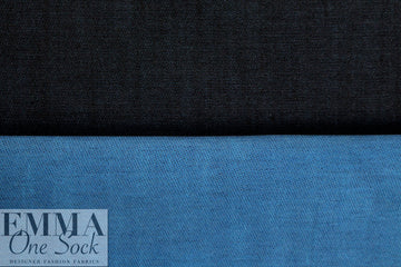 Italian doubleface cotton denim - azure/midnight .75 yds