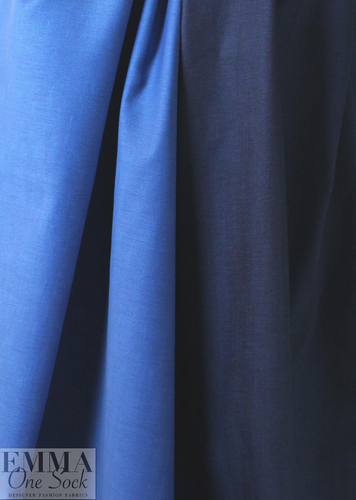 Italian doubleface cotton denim - azure/midnight .75 yds