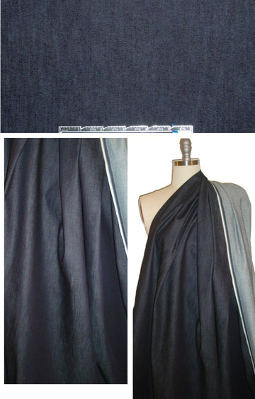 Italian dark blue med. weight stretch denim 2 yd