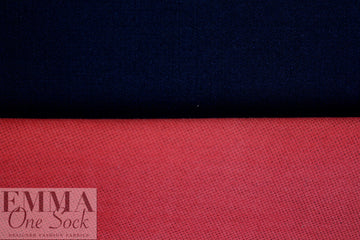 Italian doubleface cotton denim - coral red/black
