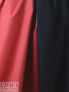 Italian doubleface cotton denim - coral red/black 2 yd