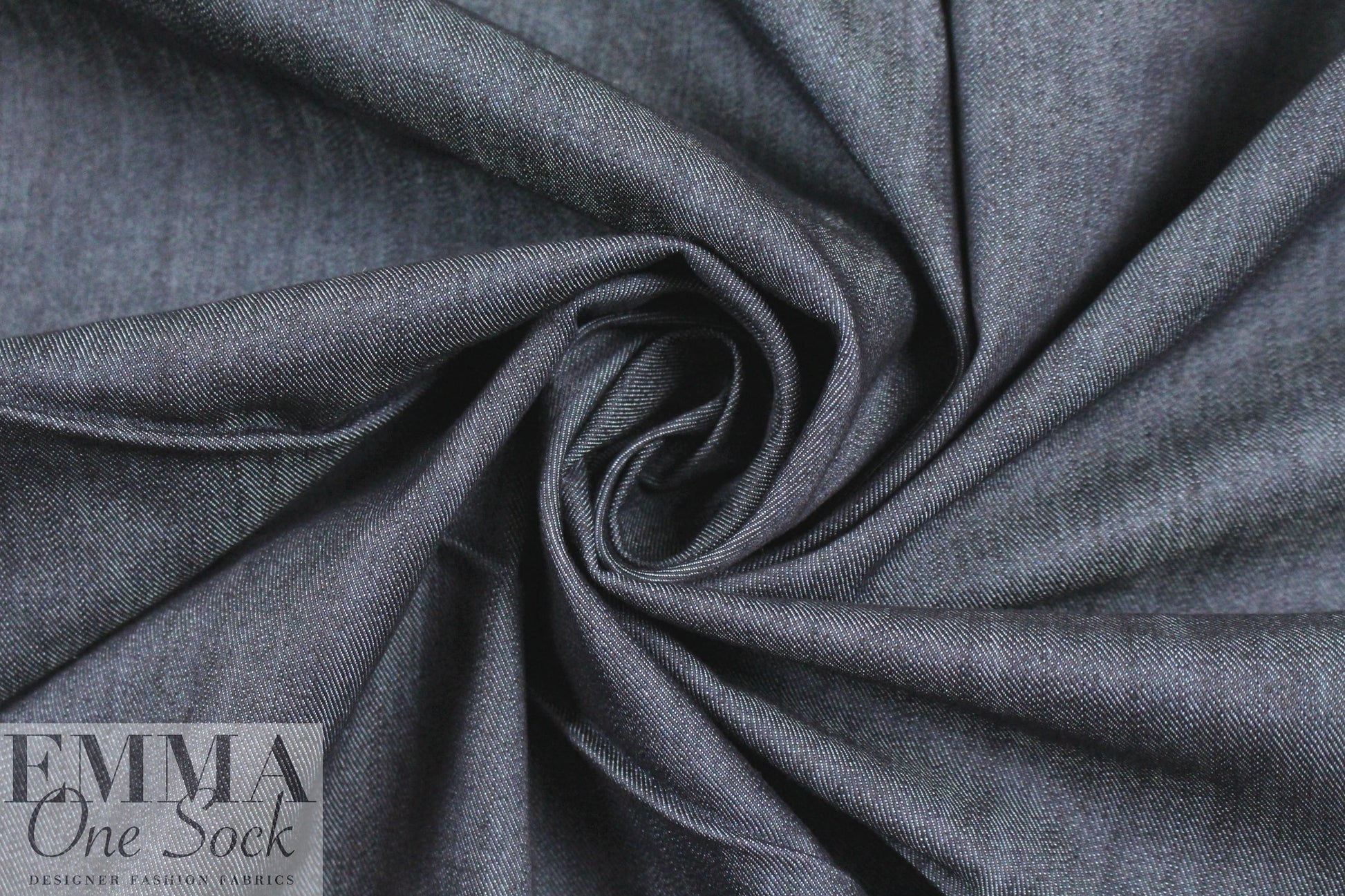 Italian dark blue twill weave stretch denim