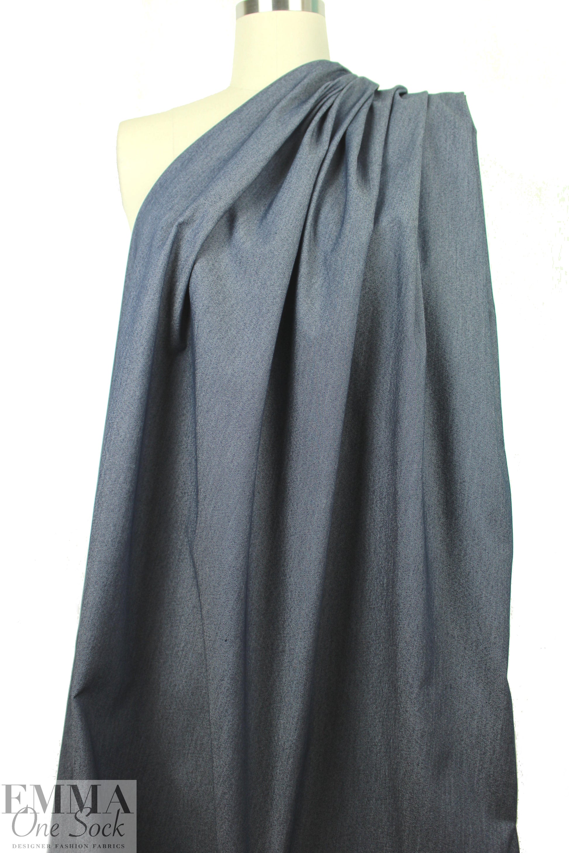 CA designer stretch cotton denim - medium blue 1.875 yd