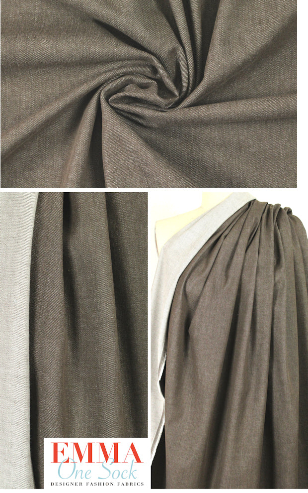 Italian stretch denim - mocha