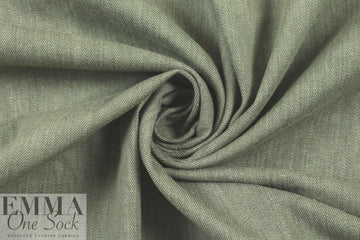 Italian enzyme wash stretch denim - sage heather