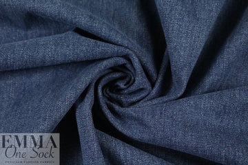Italian enzyme wash reversible denim - indigo/beige 1.75 yds