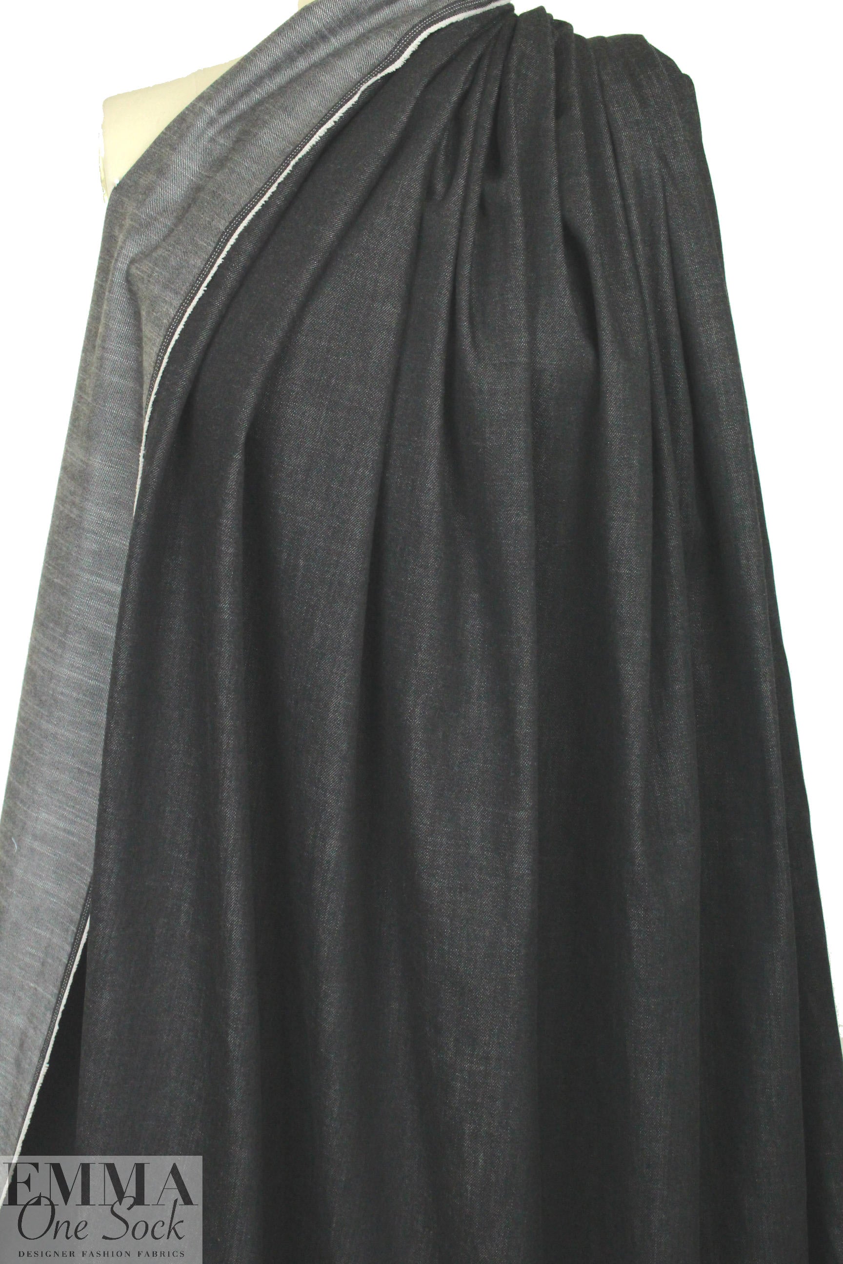 Italian enzyme wash denim - off black