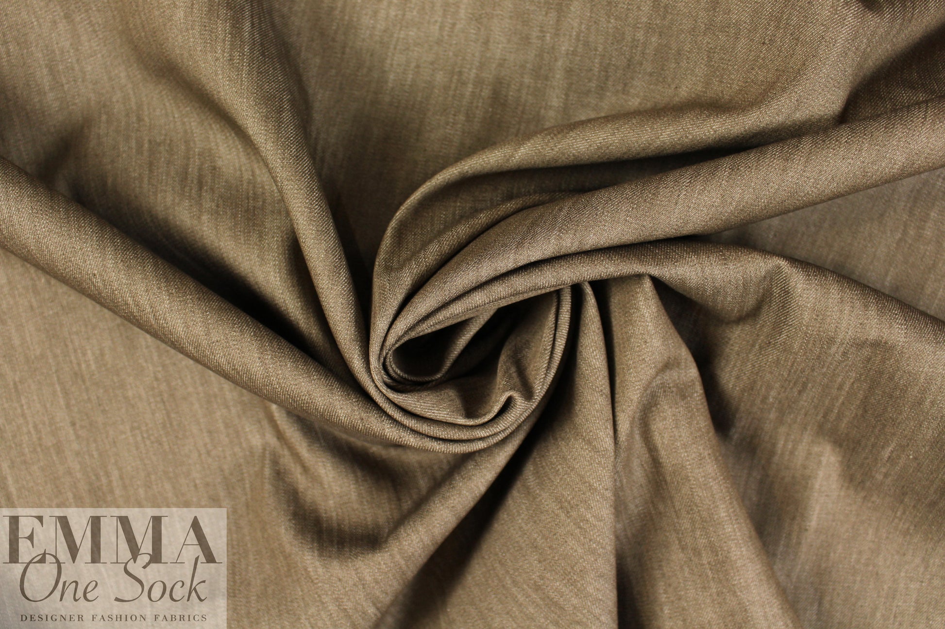 Italian cotton/silk denim - cafe-au-lait