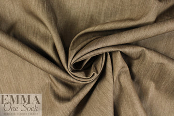 Italian cotton/silk denim - cafe-au-lait