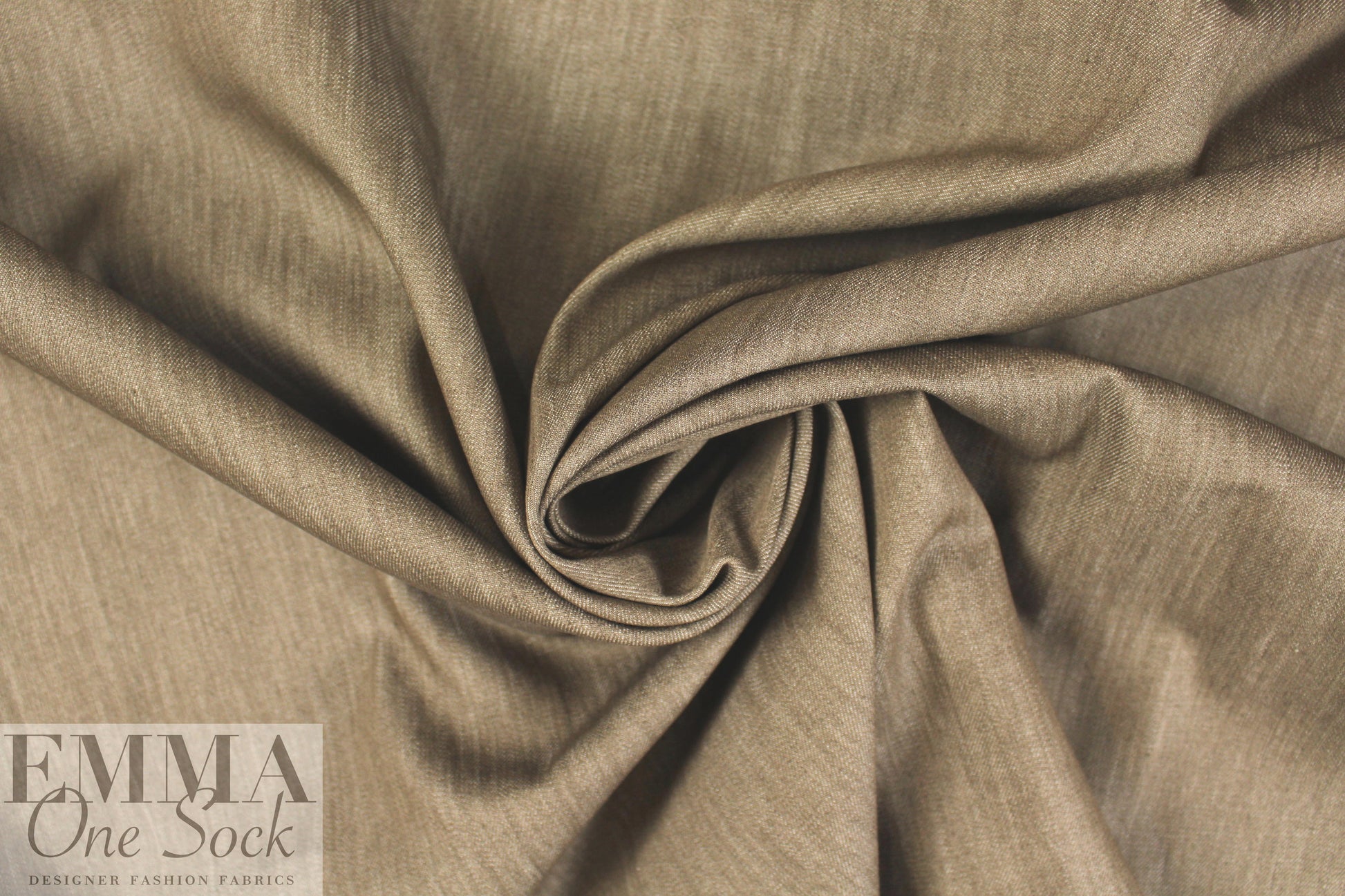 Italian cotton/silk denim - cafe-au-lait