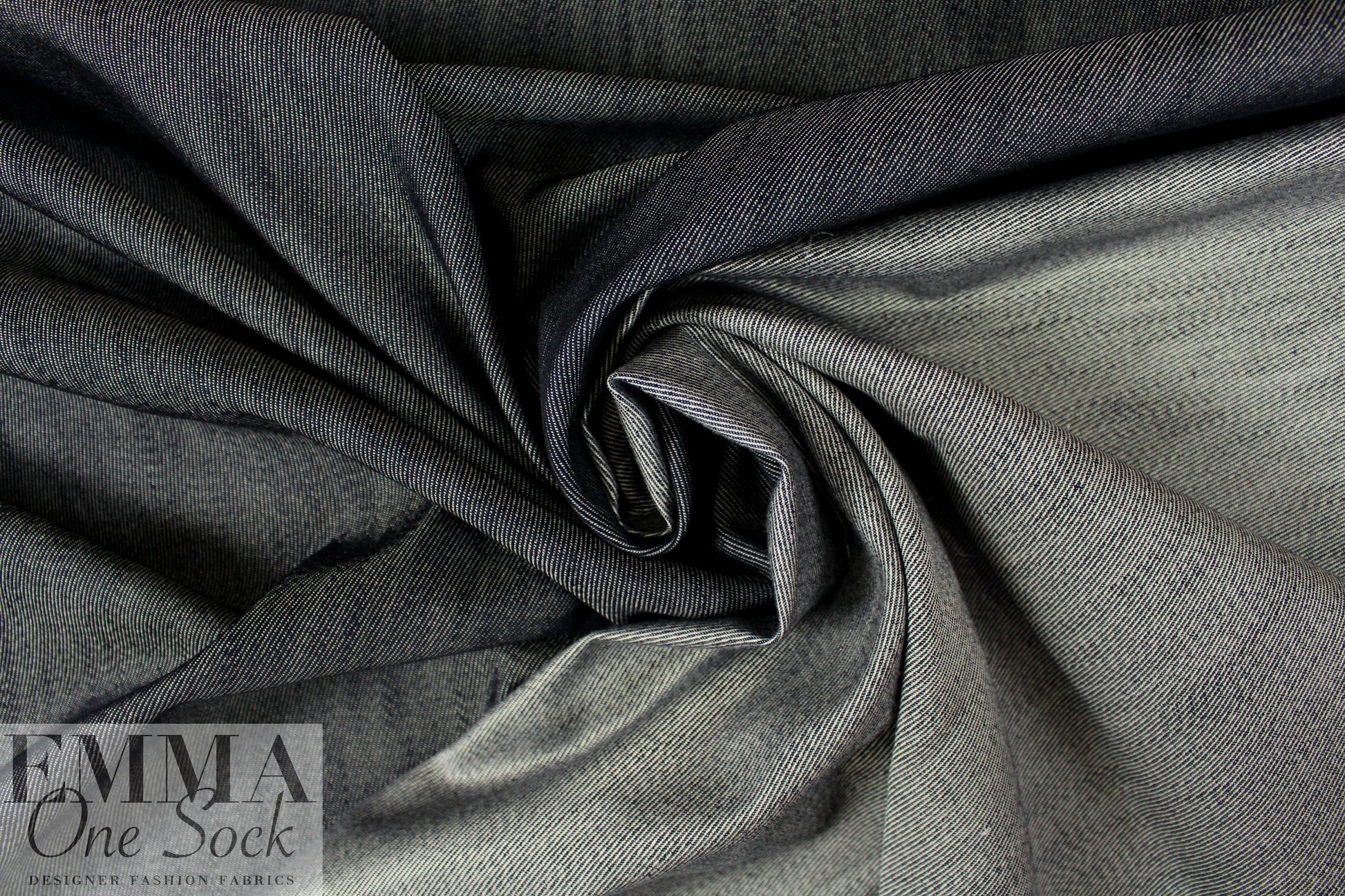 Italian wool/silk/cotton stretch denim - dark denim 1.5 yds
