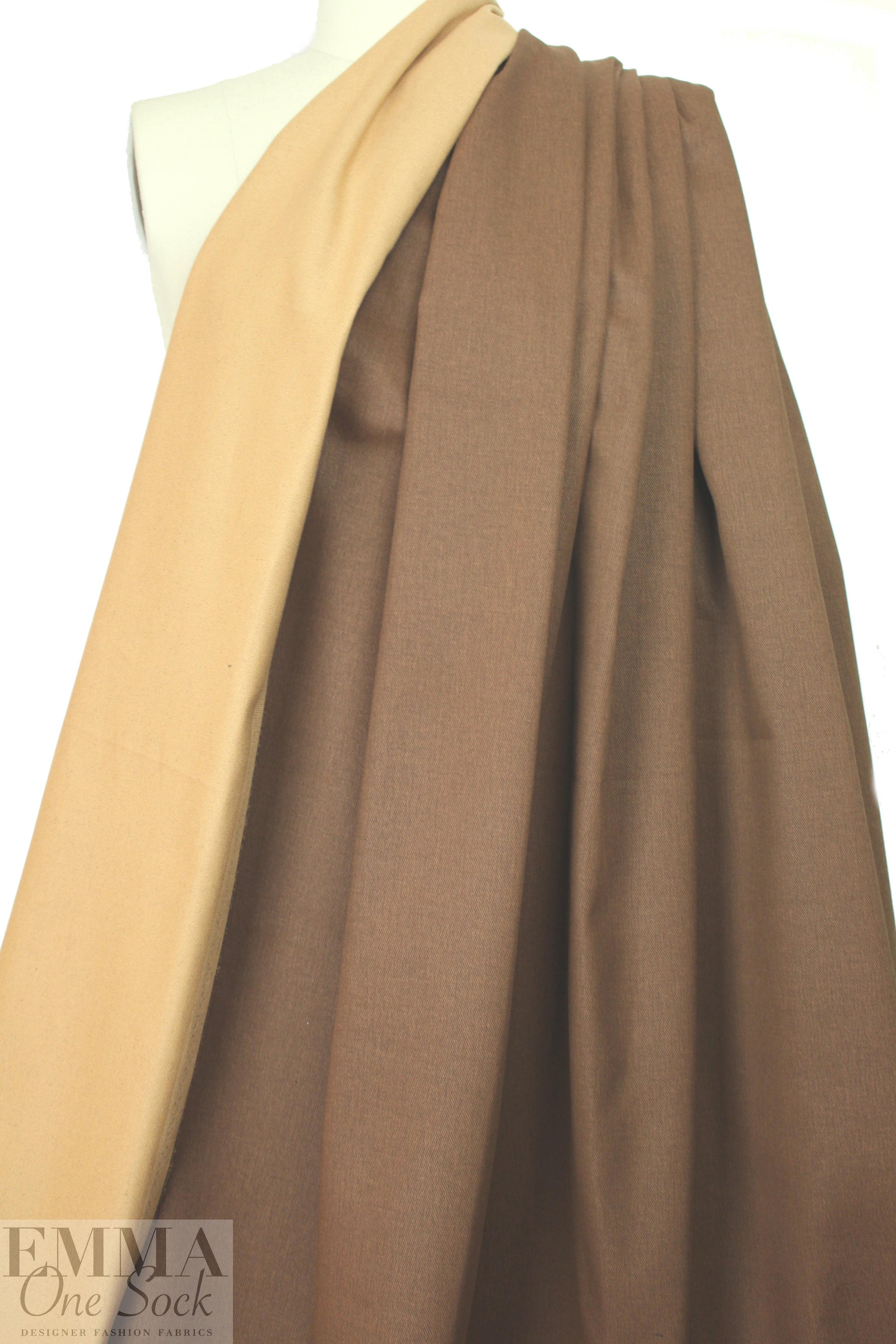 Italian heavy stretch denim - nutmeg/cedar