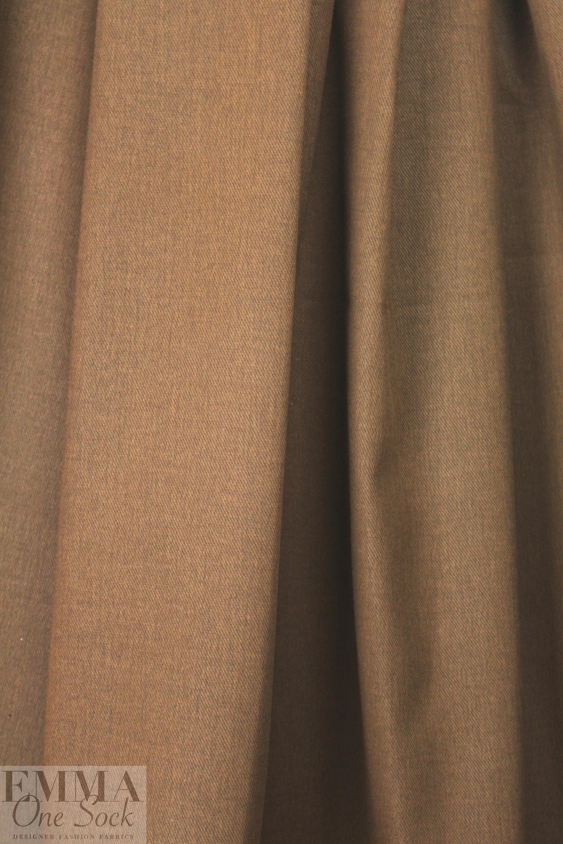 Italian heavy stretch denim - nutmeg/cedar
