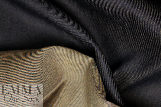 Italian doubleface cotton denim - indigo/taupe 1.25 yds