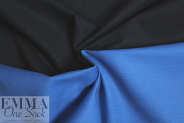 Italian doubleface cotton denim - azure/black