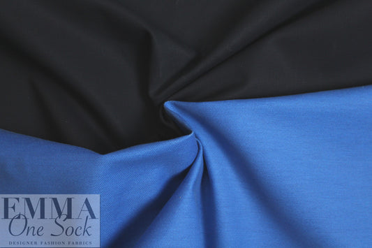 Italian doubleface cotton denim - azure/black