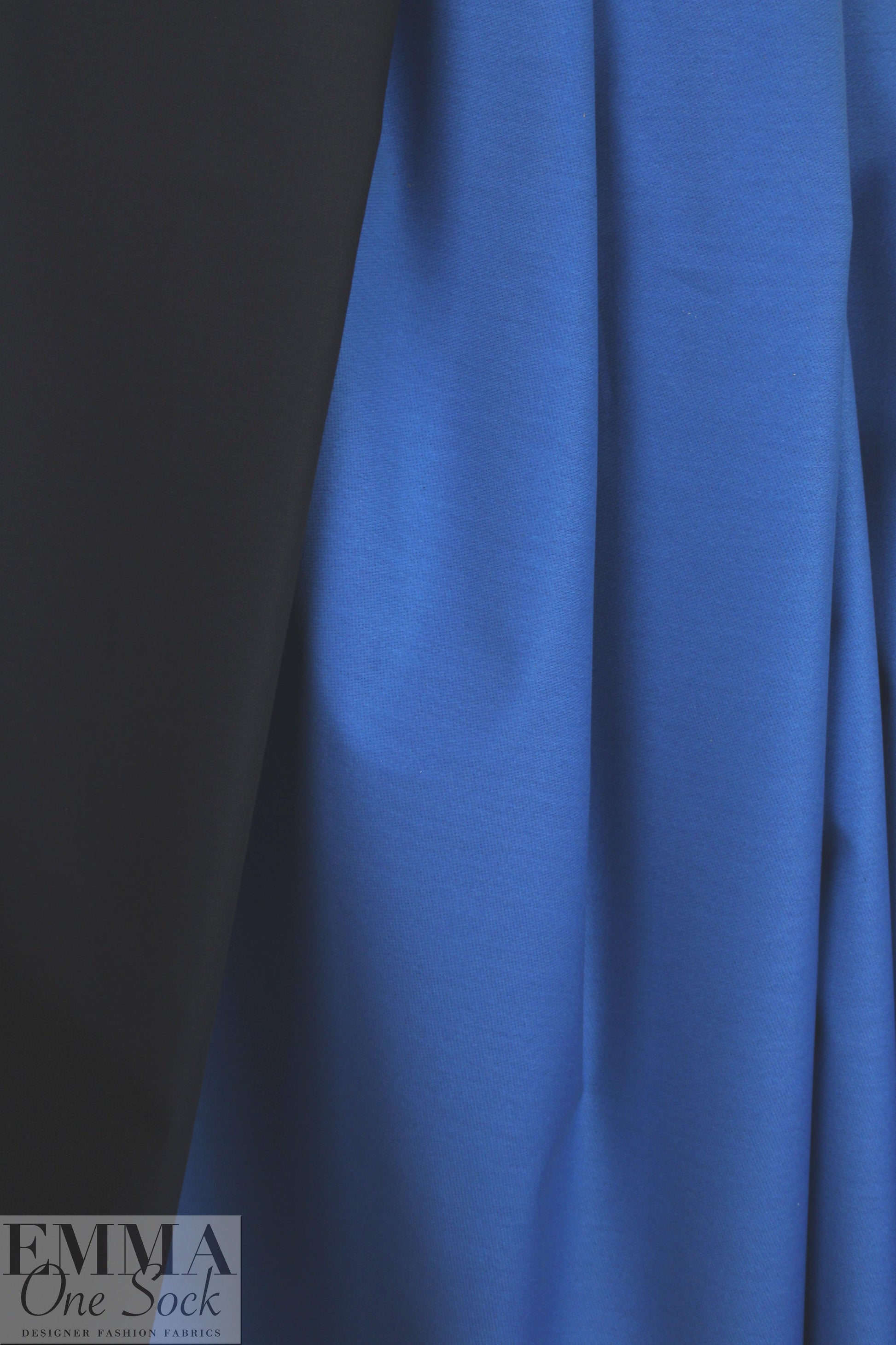 Italian doubleface cotton denim - azure/black