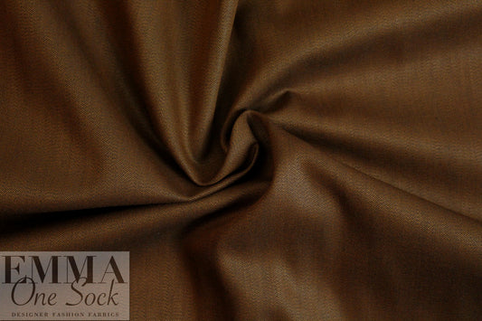 Italian doubleface cotton denim - spicy brown