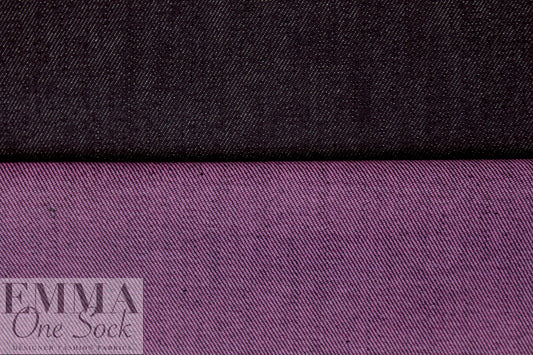 Italian doubleface cotton denim - iris/off black