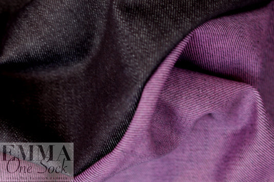 Italian doubleface cotton denim - iris/off black 1 yard