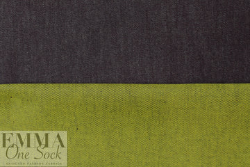 Italian doubleface cotton denim - lime/off black .75 yds