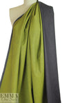 Italian doubleface cotton denim - lime/off black 1.9 yds
