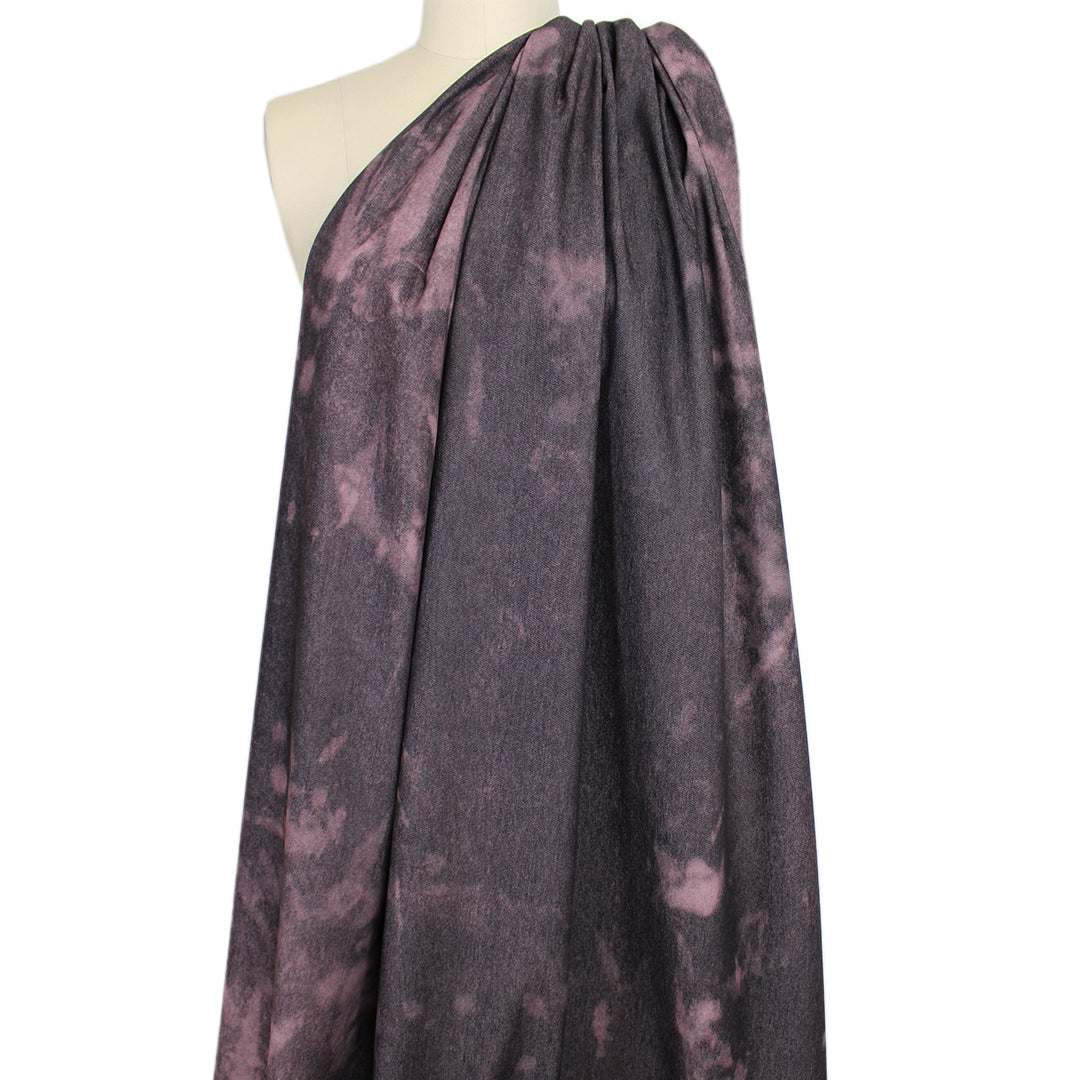 Italian lightweight cotton stretch denim - purple haze .625 yds