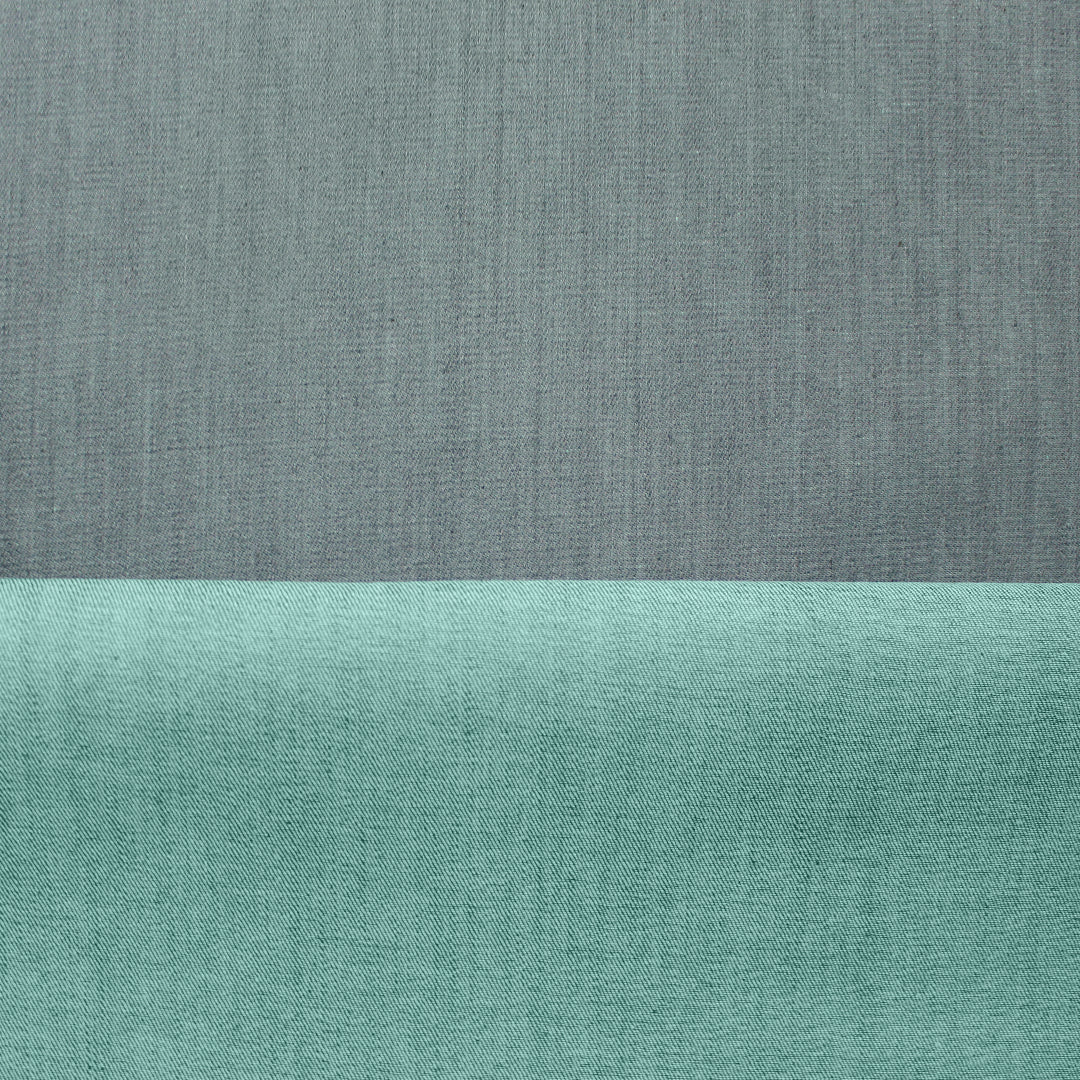 Italian reversible stretch denim - wintergreen/slate .5 yds