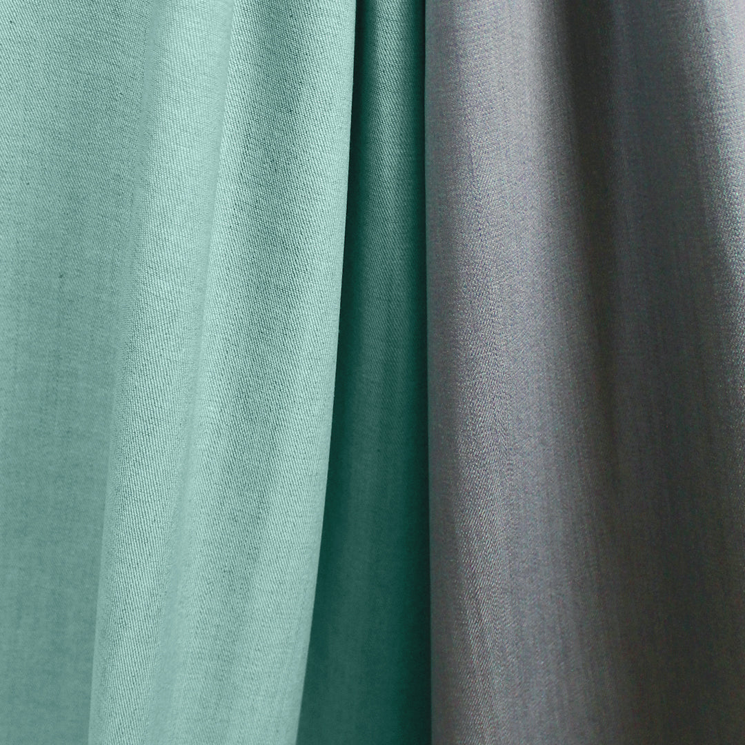 Italian reversible stretch denim - wintergreen/slate 1 yds