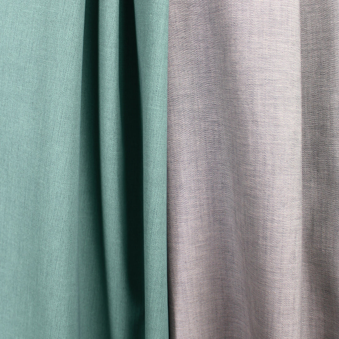 Italian reversible stretch denim - sage mint/ash 1.25 yds