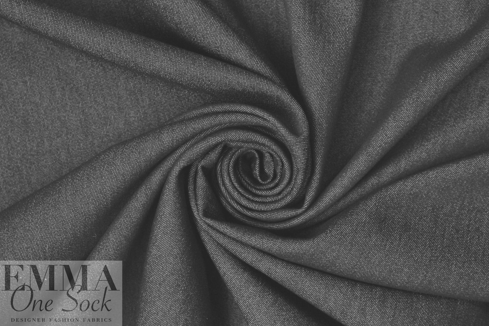 stretch cotton blend denim - off black