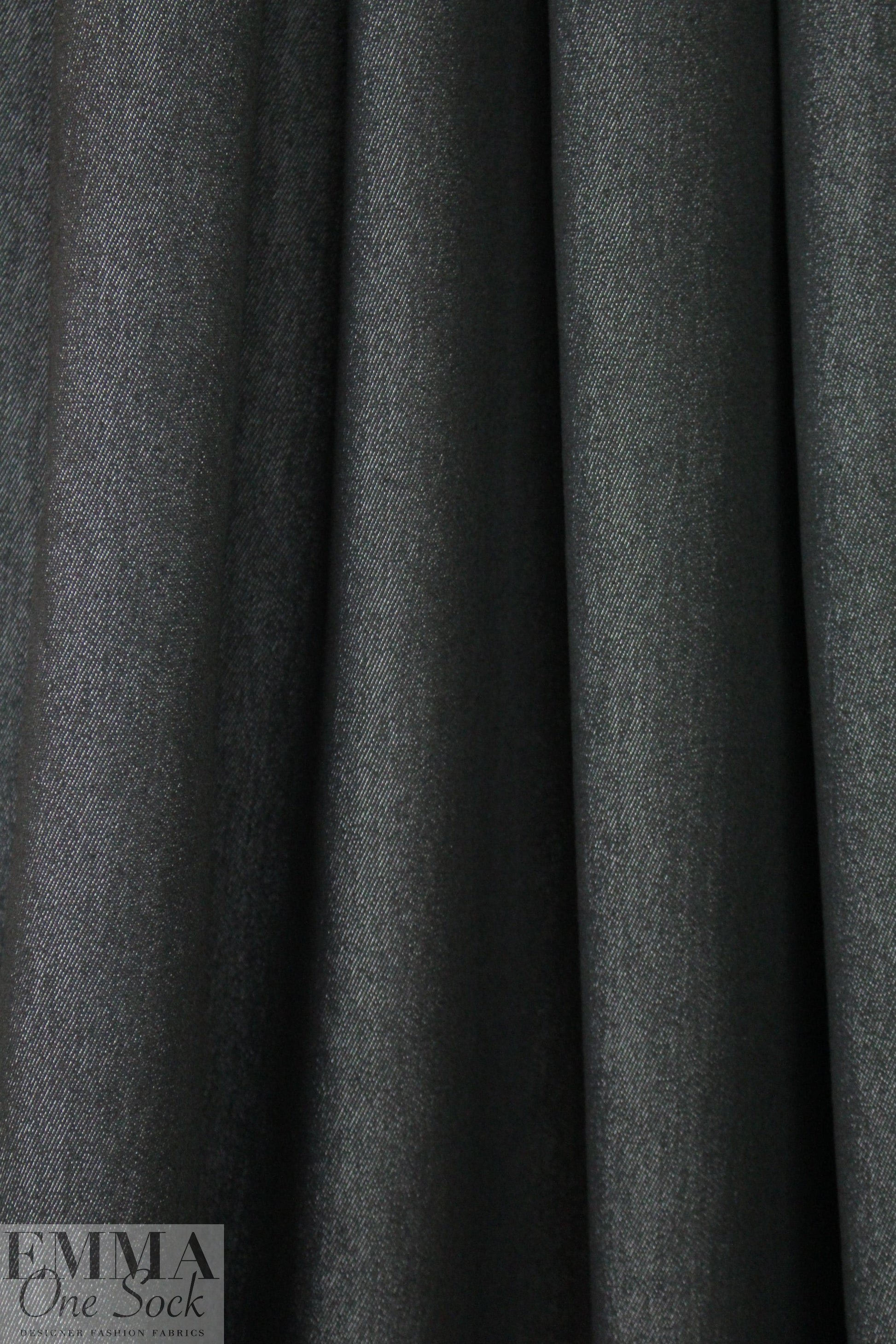 stretch cotton blend denim - off black .75 yds