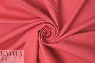 stretch cotton blend denim - coral red