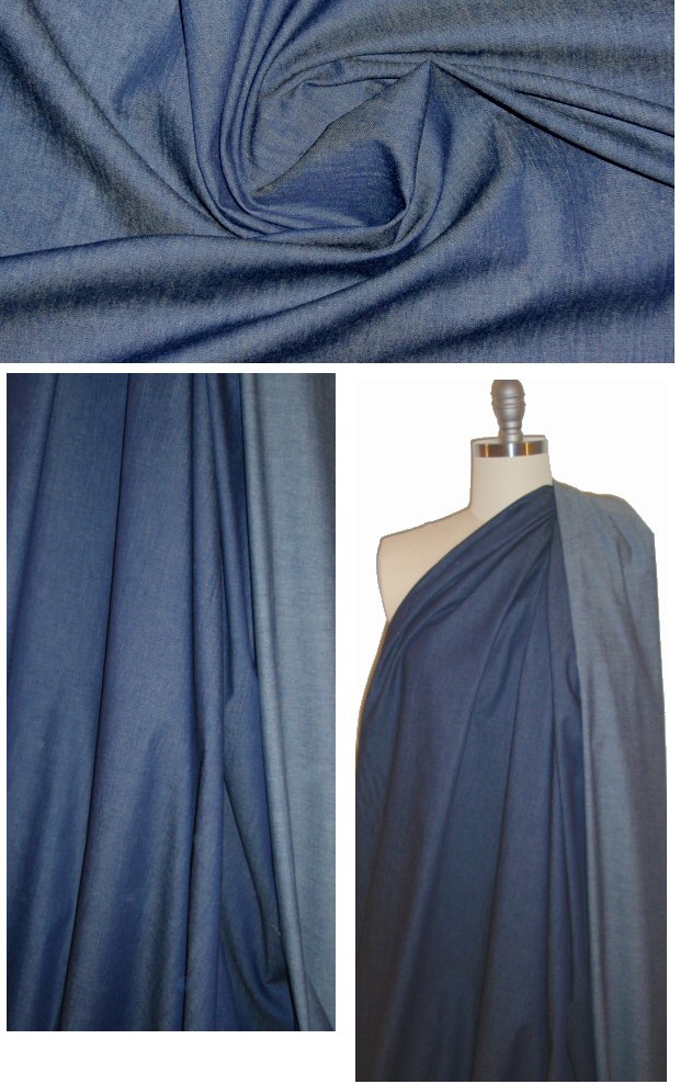 dark blue all cotton lighter weight denim