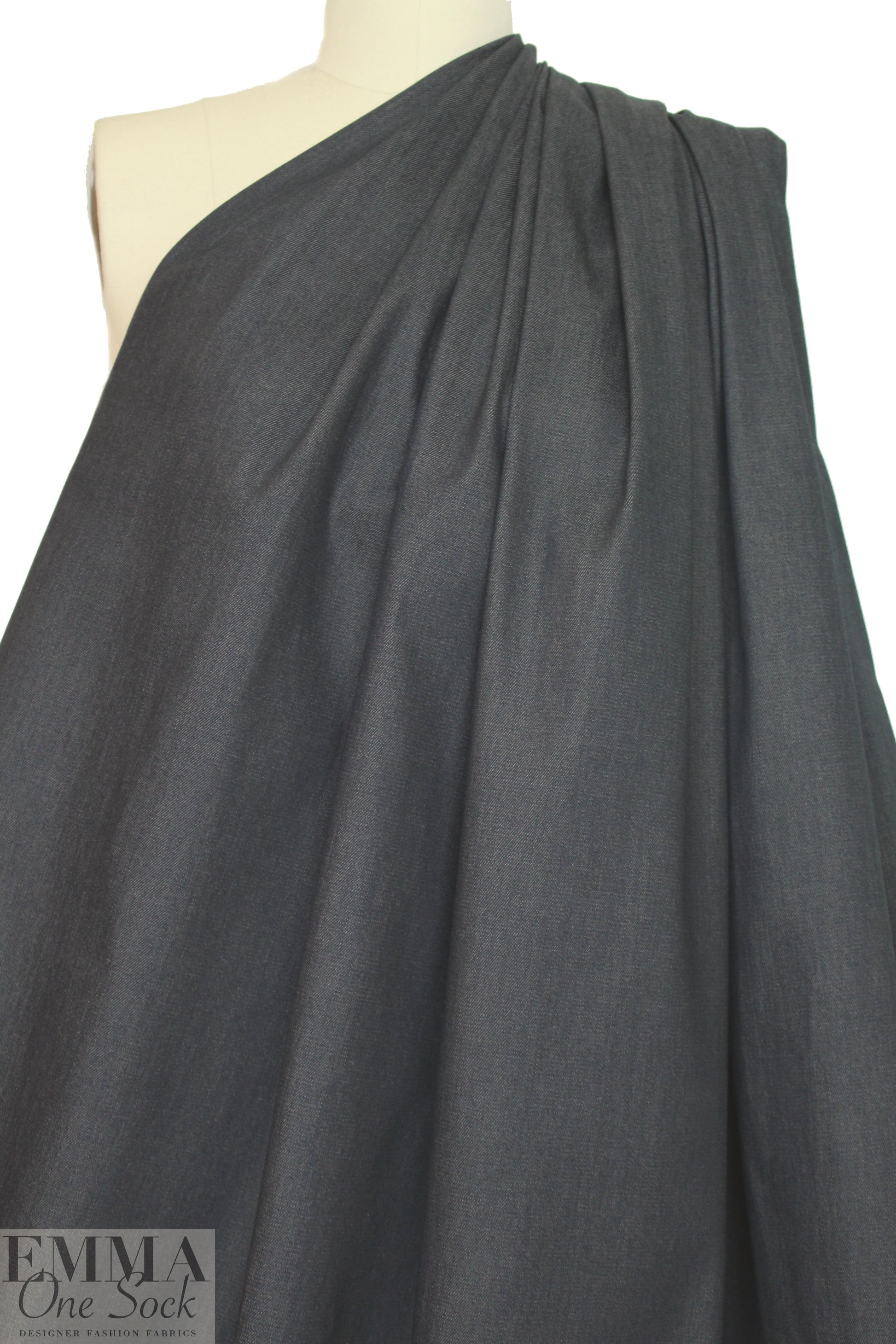 cotton/recycled poly/spandex stretch denim - off black 1 yard