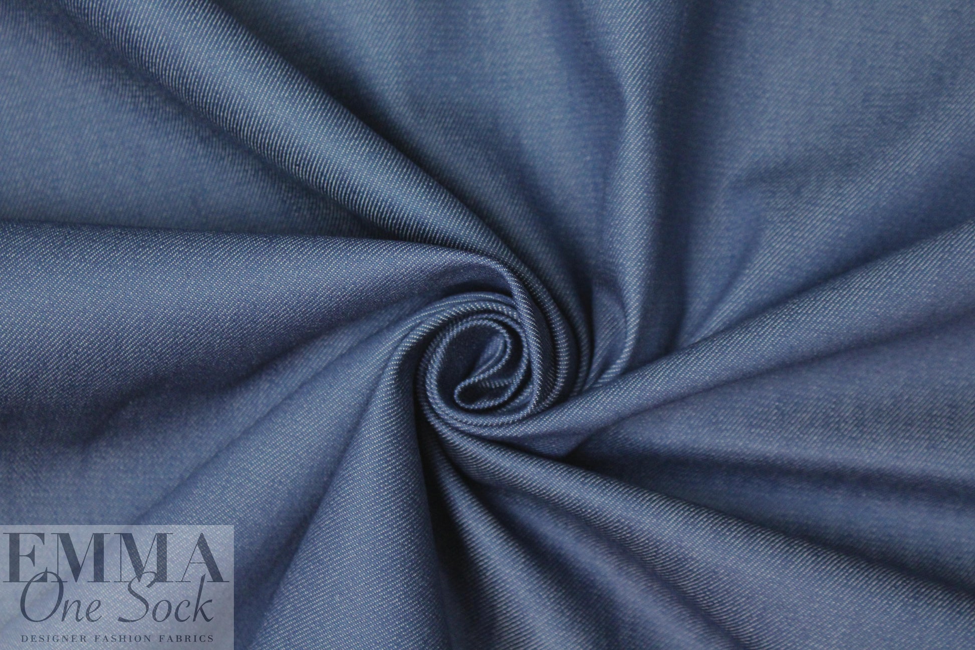 cotton/recycled poly/spandex stretch denim - soft blue 1.75 yd