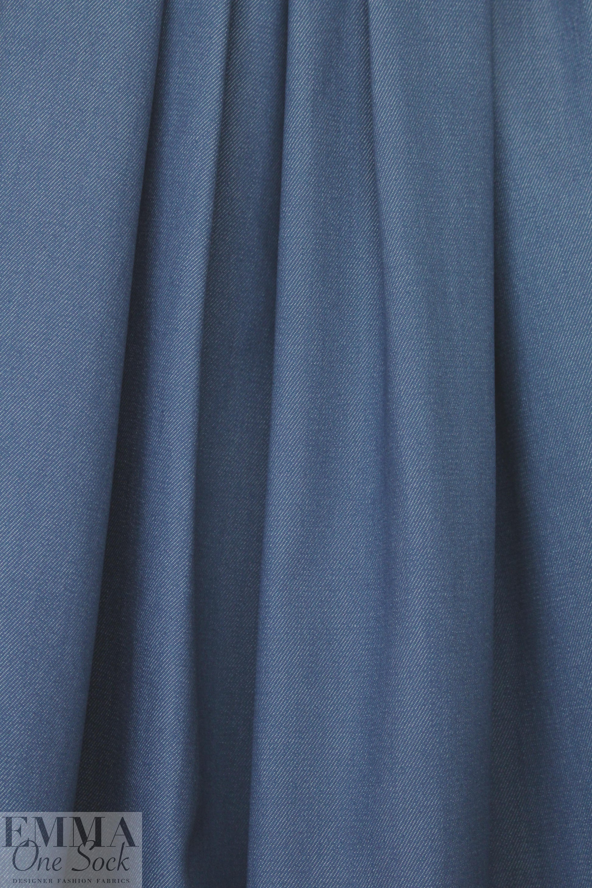 cotton/recycled poly/spandex stretch denim - soft blue
